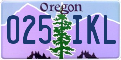 OR license plate 025IKL