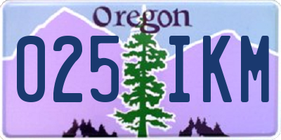 OR license plate 025IKM