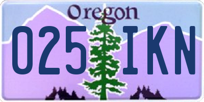 OR license plate 025IKN