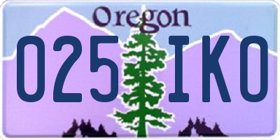 OR license plate 025IKO