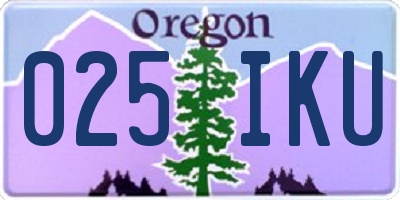 OR license plate 025IKU