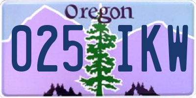 OR license plate 025IKW