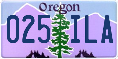 OR license plate 025ILA
