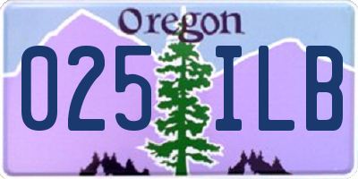 OR license plate 025ILB