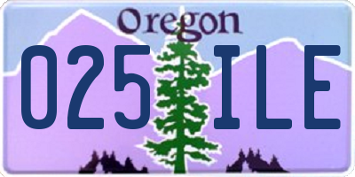 OR license plate 025ILE