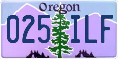OR license plate 025ILF