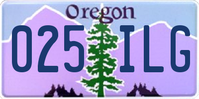 OR license plate 025ILG
