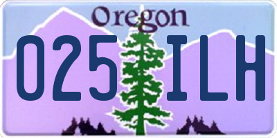 OR license plate 025ILH