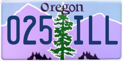 OR license plate 025ILL