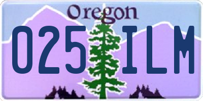 OR license plate 025ILM