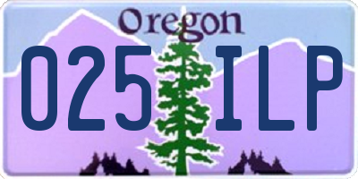 OR license plate 025ILP