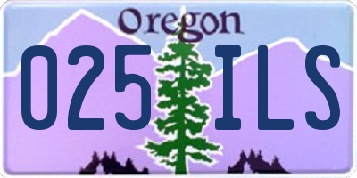 OR license plate 025ILS