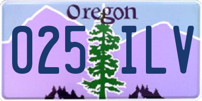 OR license plate 025ILV