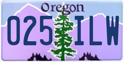 OR license plate 025ILW
