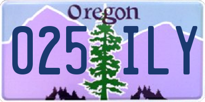 OR license plate 025ILY