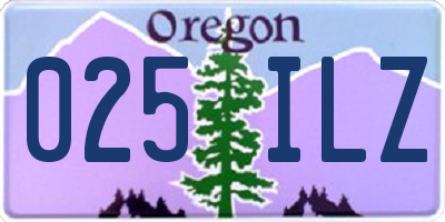 OR license plate 025ILZ