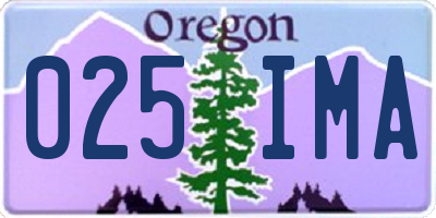 OR license plate 025IMA
