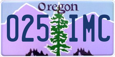 OR license plate 025IMC