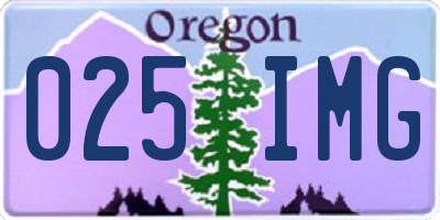 OR license plate 025IMG