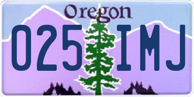 OR license plate 025IMJ
