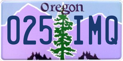 OR license plate 025IMQ