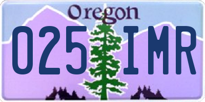 OR license plate 025IMR