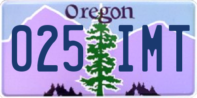 OR license plate 025IMT