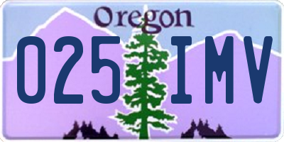 OR license plate 025IMV