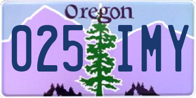 OR license plate 025IMY