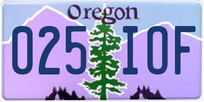 OR license plate 025IOF