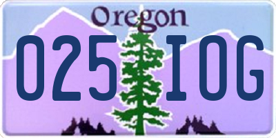 OR license plate 025IOG