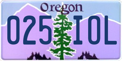 OR license plate 025IOL