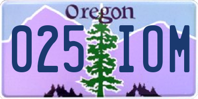 OR license plate 025IOM