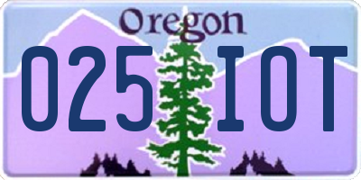 OR license plate 025IOT