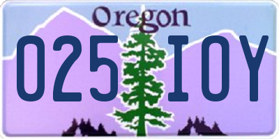 OR license plate 025IOY