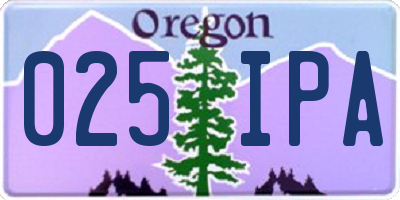 OR license plate 025IPA