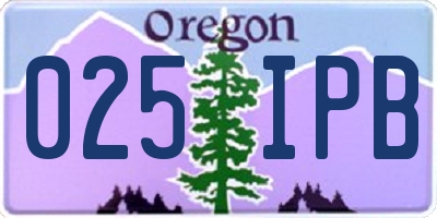 OR license plate 025IPB