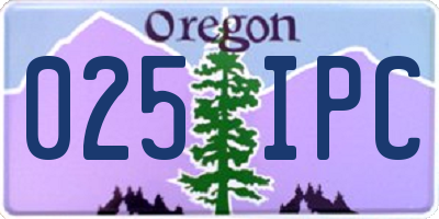 OR license plate 025IPC