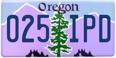 OR license plate 025IPD