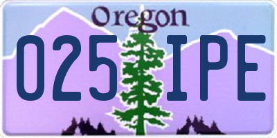 OR license plate 025IPE
