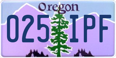 OR license plate 025IPF