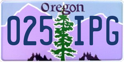 OR license plate 025IPG