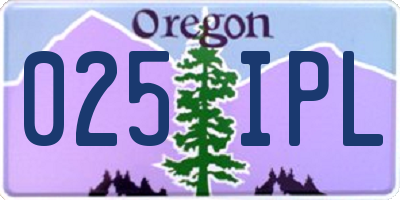 OR license plate 025IPL