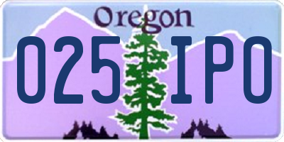 OR license plate 025IPO