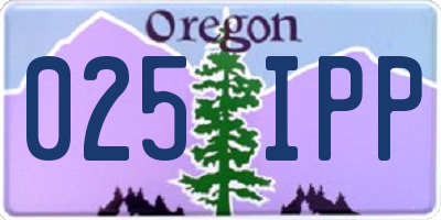 OR license plate 025IPP