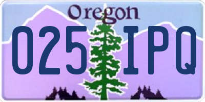 OR license plate 025IPQ