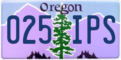 OR license plate 025IPS