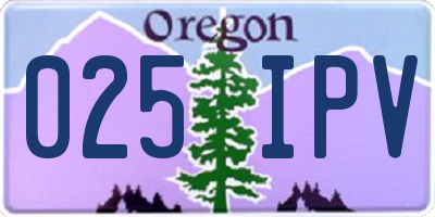 OR license plate 025IPV
