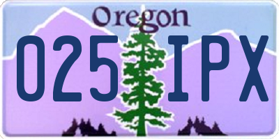 OR license plate 025IPX