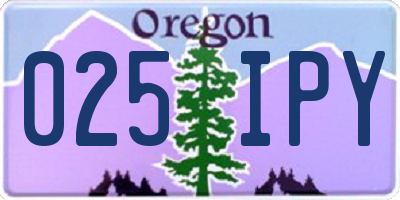OR license plate 025IPY